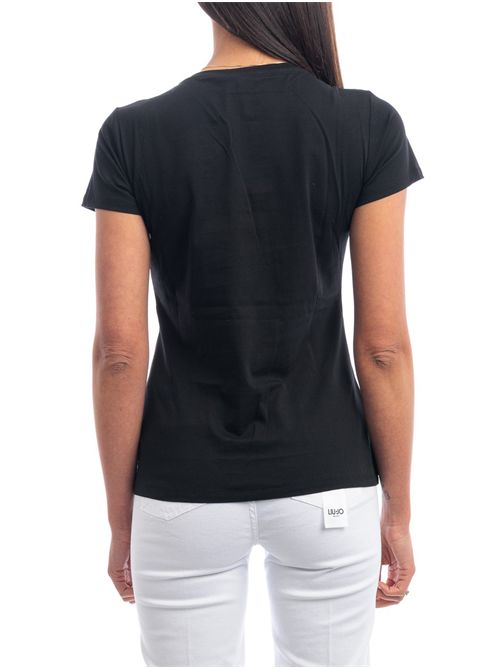 T-shirt con logo e strass LIU JO | WA5143JS923/M9617